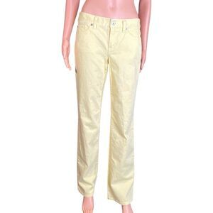 Ann Taylor LOFT Original Bootcut Light Yellow Denim Jeans Womens Size 4 Pastel